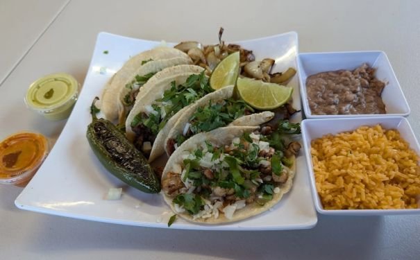 Freshly prepared taco plate